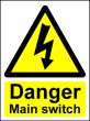 Electrical Hazard Warning Signs - Main Switch