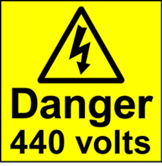 Electrical Safety Labels - 440 Volts