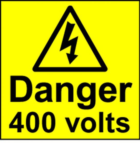 Electrical Safety Labels - 400 Volts