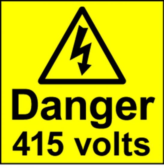 Electrical Safety Labels - 415 Volts