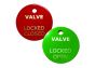 Stainless Steel Valve Tag - Red 'Valve Closed'