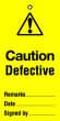 Lockout tag 200x100mm Caution Defective (Pack of 10)