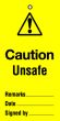 Lockout tag 200x100mm Caution Unsafe (Pack of 10) 