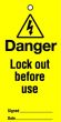 Lockout Tags Danger Lock out before use. Pack of 10 