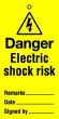 Lockout Tags Danger Electric shock risk. Pack of 10