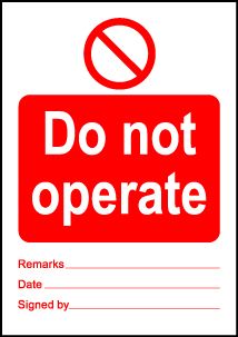 Size A6 Do not operate 
