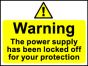 'Warning...' - Safety Lockout Labels 55 x 75mm
