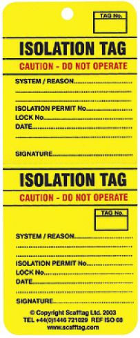 Isotag Pack of 50 (two part perforation) 