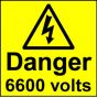 Electrical Safety Labels - 6600 Volts