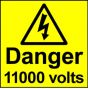 Electrical Safety Labels - 11000 Volts