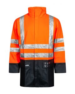 High Viz Arc Flash Orange and Navy Waterproof Jacket 21.1cal/cm2