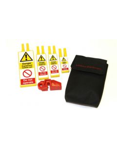 Redspot lockout kit with RFB5 blanking and inserts in pouch