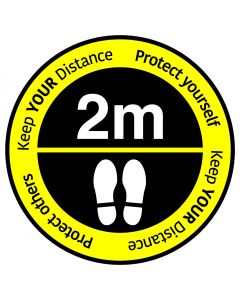 Social Distancing floor sign "Keep your distance" Black and Yellow