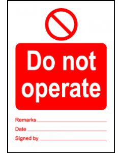  Size A7 Do not operate 