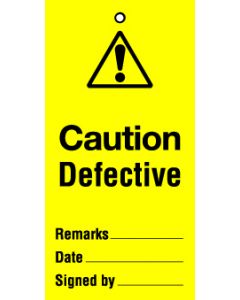Lockout tags 110x50mm Caution Unsafe. Pack of 10 