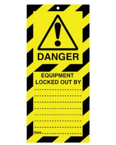 Lockout Safety Tags Pk 10 110 x 50mm Equip Locked Out By