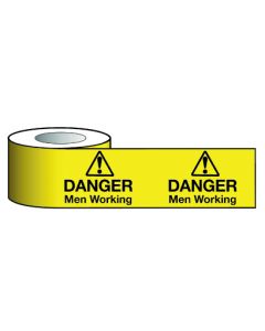 Barrier Warning Tape 75mmx100m Danger Men Working 