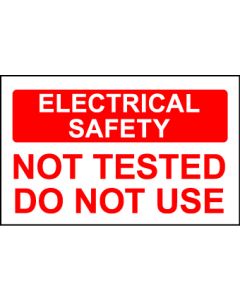  Elec Inspec Labels 40x75mm S/A vinyl Roll 250 E/S Not Tested 