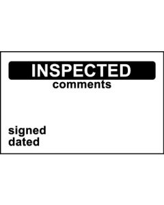  Elec Inspec Labels 40x75mm S/A vinyl Roll 250 Inspected 