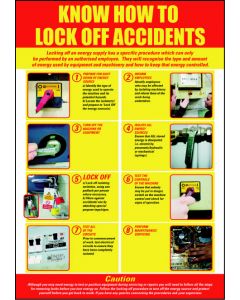 Lockout/Tagout Safety Poster - 'Know How to Lock Off Accidents'