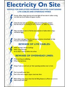 Electrical Safety Poster - 'Electricity on Site'