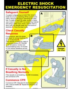 Electricity Safety Poster - 'Electric Shock Resuscitation'