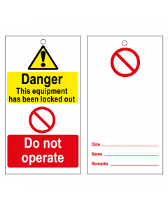 RLOT2 Disposable Lockout Tags - Reverse 'DO NOT' Symbol 