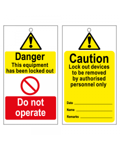 RLOT4 Disposable Lockout Tags - CAUTION Lockout devices
