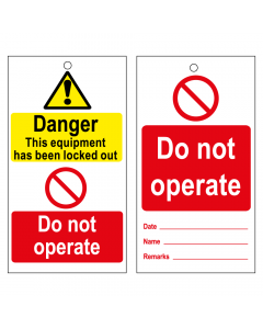 RLOT5 Disposable Lockout Tags - Reverse 'Do not Operate' 