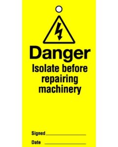 Lockout Tags Danger Isolate before repairing. Pack of 10 