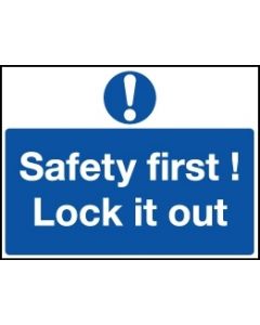 Lockout Wall Sign 450x600mm Safety first Lock it Out