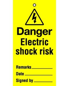 Lockout Tags Danger Electric shock risk. Pack of 10