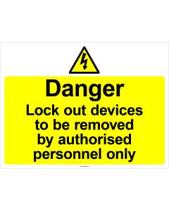  Rigid Lockout Wall Sign 450x600mm Danger Lockout devices to 