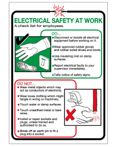 Electricity Safety Poster - 'Electrical Safety at Work'