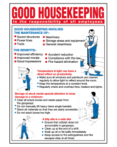 General Awareness Safety Posters - 'Good House Keeping'
