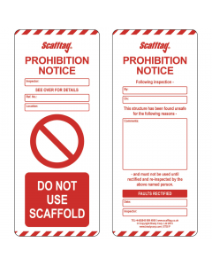 SCAF5 Prohibition Inserts - Scafftag - Pack of 50