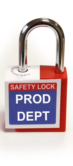 'Prod Dept' - Lockout Padlock Fold-Over Tag