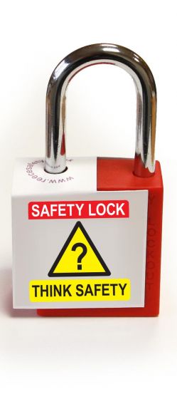 'Think Safety' - Lockout Padlock Fold-Over Tag