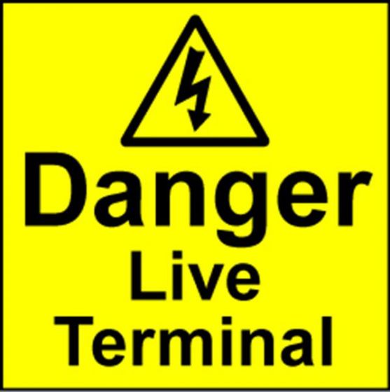 Electrical Safety Labels - Live Terminal