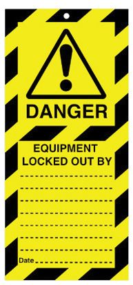 Lockout Safety Tags Pk 10 110 x 50mm Equip Locked Out By