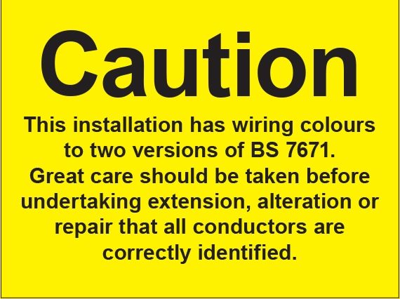 BS7671:2001 Sign 