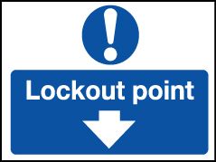 'Lockout Point' - Safety Lockout Labels 55 x 75mm