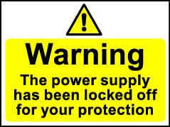 'Warning...' - Safety Lockout Labels 55 x 75mm