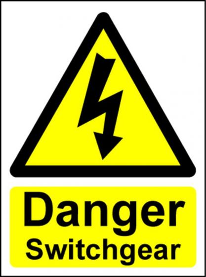  Hazard Warning Sign 200x150mm Danger Switchgear (s/a) 