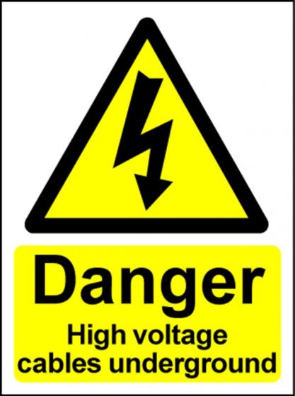 Electrical Hazard Warning Sign - High Voltage underground