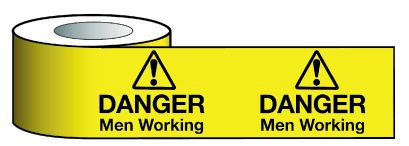  Barrier Warning Tape 75mmx100m Danger Men Working 