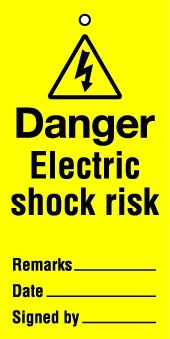 Lockout Tags Danger Electric shock risk. Pack of 10