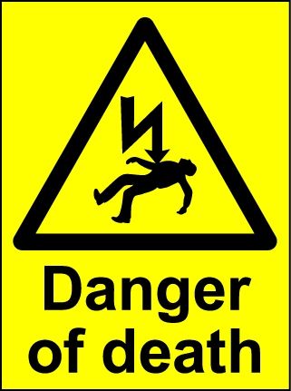Danger of Death Vinyl (75mm x 110mm)