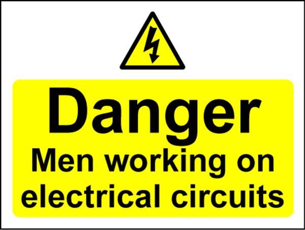 Electrical Hazard Warning Signs - Men Working