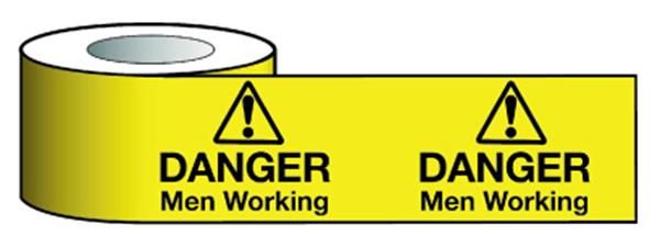  Barrier Warning Tape 150mmx100m Danger Men Working 